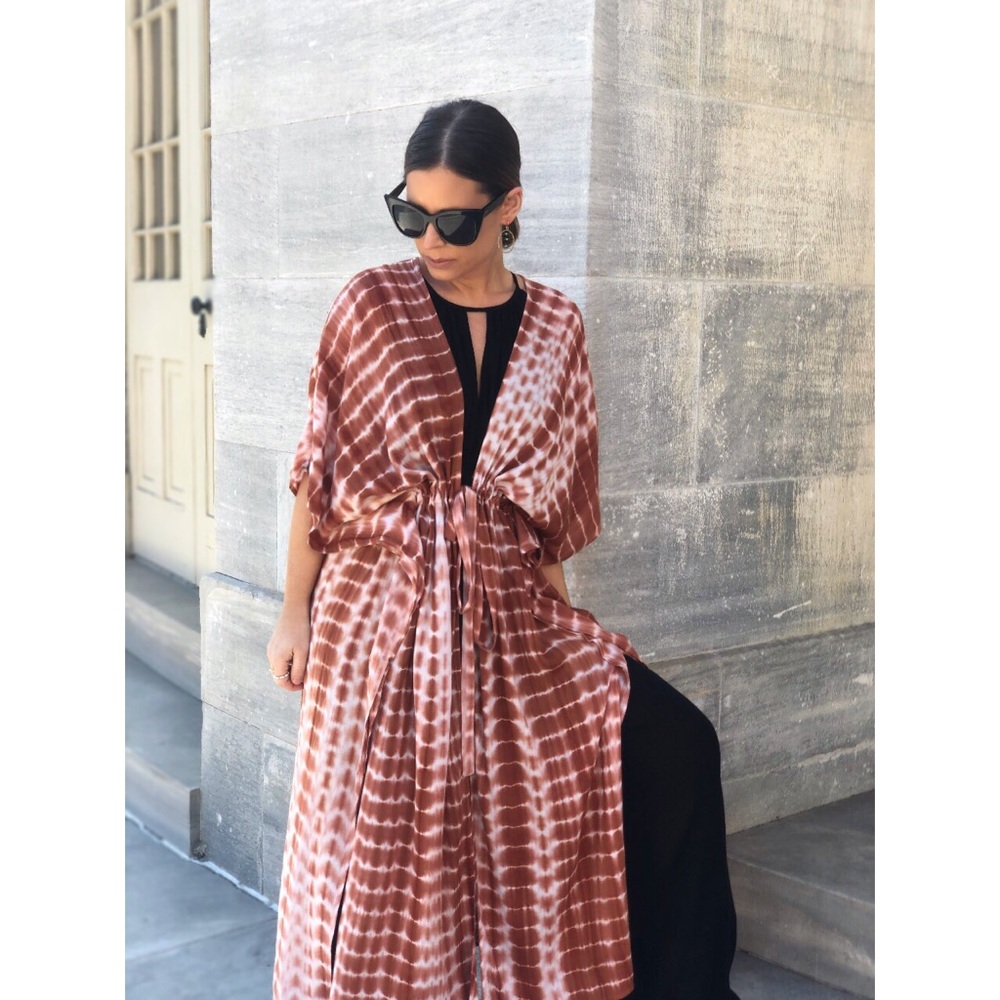 Last 1 ✨SHARA Tie Dye Kimono - Rust - Picture 2 of 8
